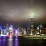 Hongkong Skyline mit Lightshow