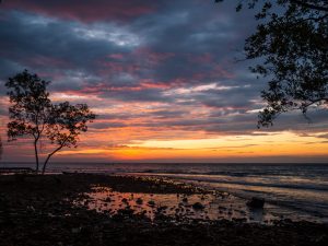 Sonnenuntergang an unserem Bungalow