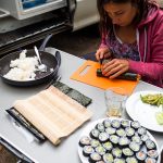 Sushi auf dem Campingplatz